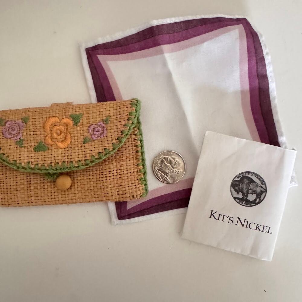 American Girl Kit's Meet Accessory Set Purse Handkerchief Buffalo Nickel Coin